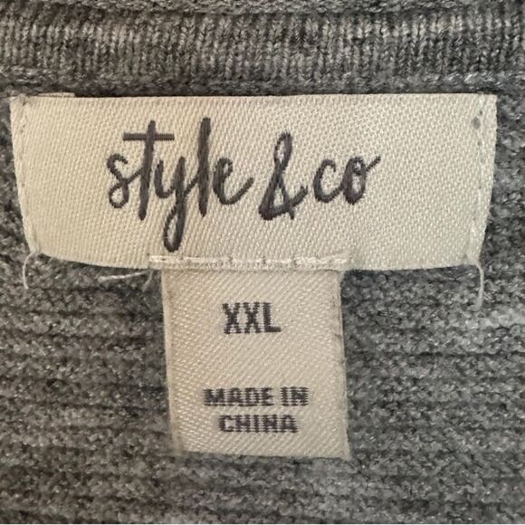 Style & Co. Mixed-Rib Tunic Sweater. Gray/white blend. Women’s Size XXL. - Picture 6 of 7